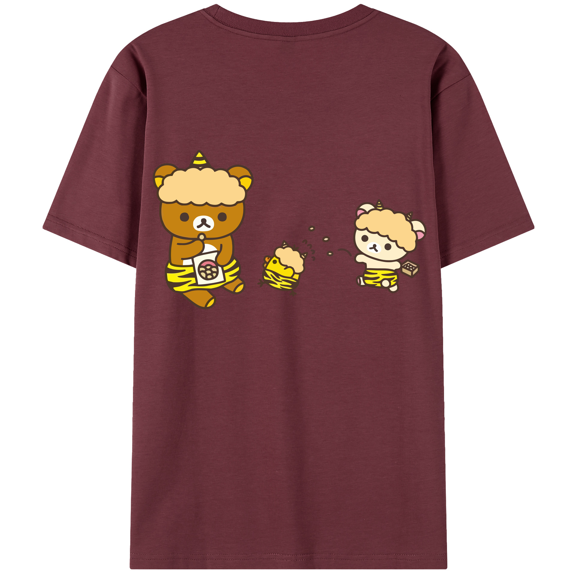 （画像用） リラックマ リラックマ キイロイトリ Rilakkuma Korilakkuma Kiiroitori 綿100％半袖Tシャツ（背面プリント）
